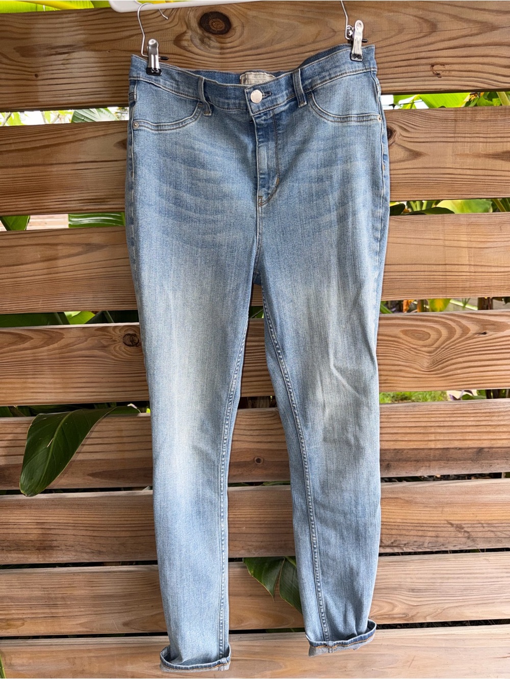 Free People Light Blue Skinny Jeans - Faded Wash